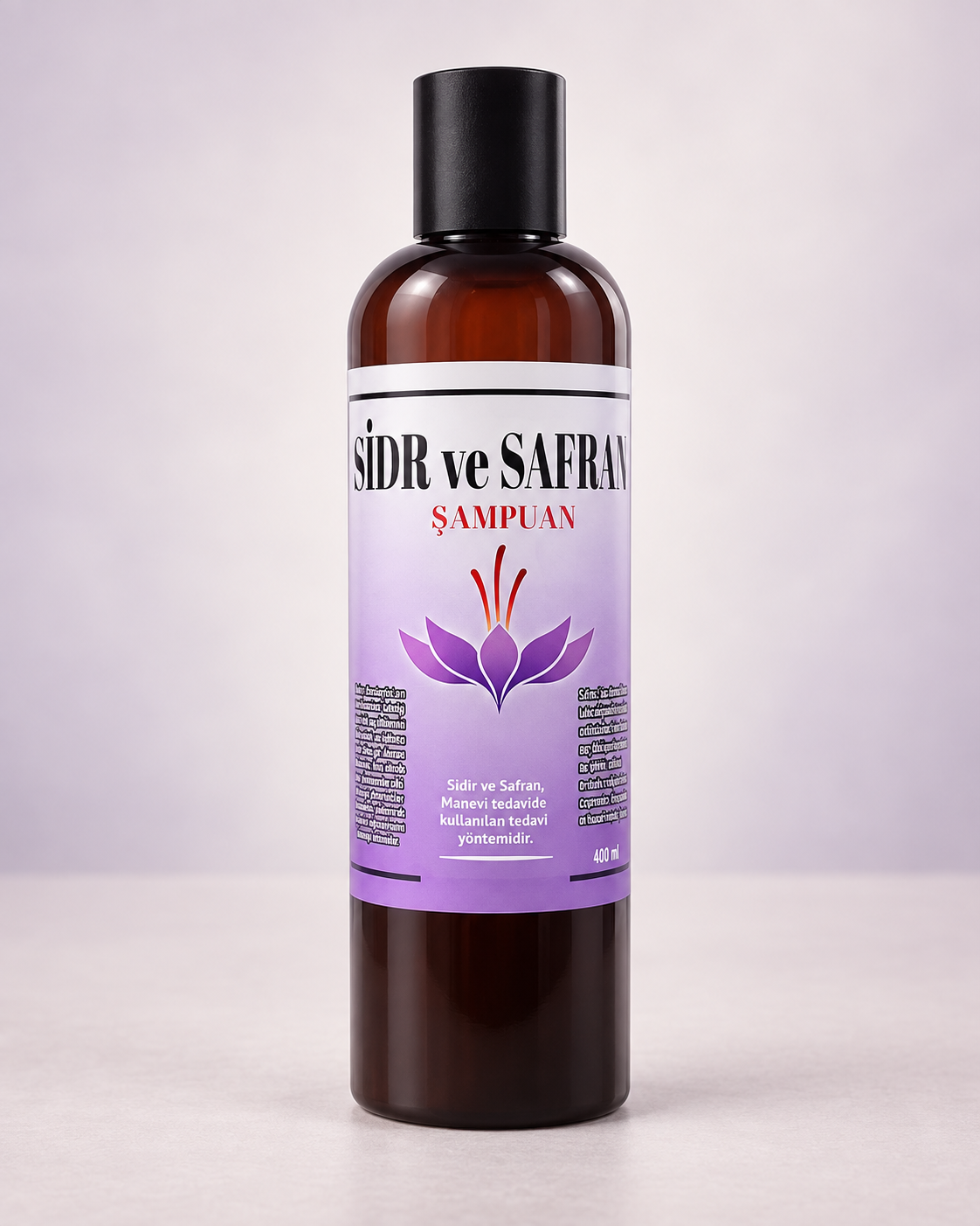 Sidr ve Safran Şampuanı şişesi